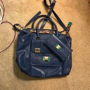 Guess Blue Vegan Leather purse and wallet